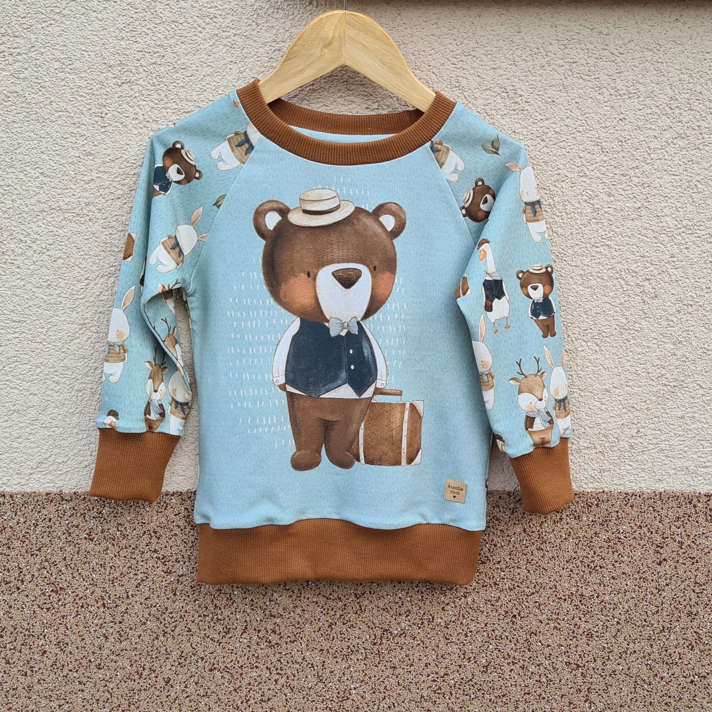 Mikina s raglanovými rukávmi- macko Teddy