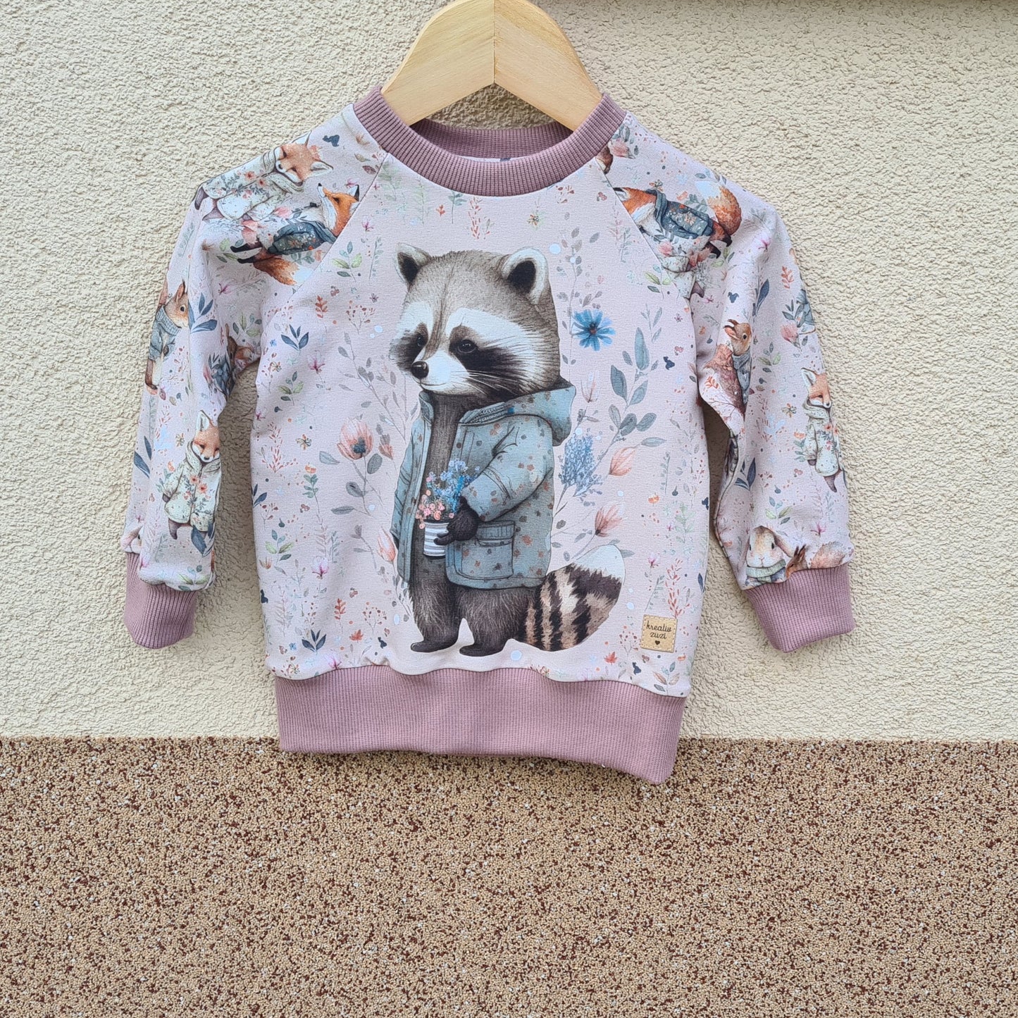 handmade mikina pre dievčatko mýval