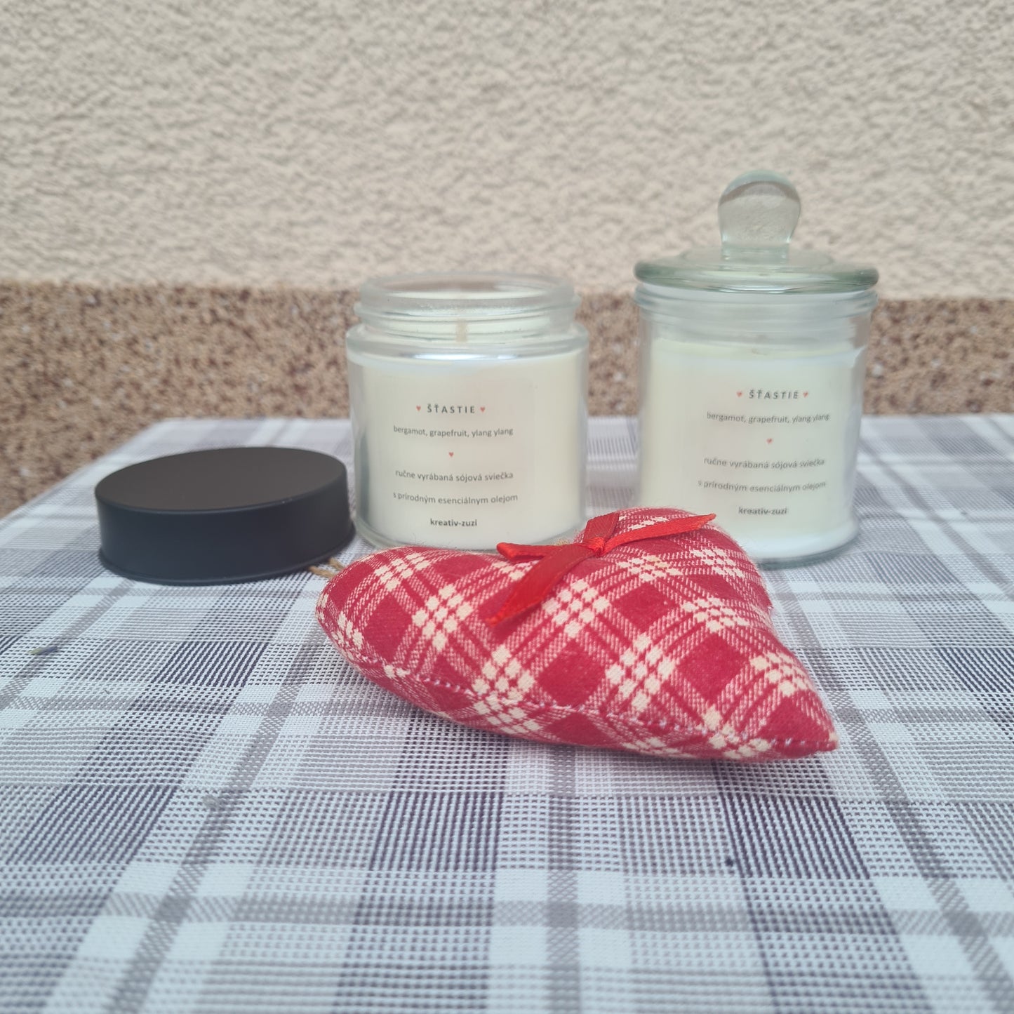 prírodná s´jová sviečka, šťastie, bergamot, grapefruit, ylang ylang