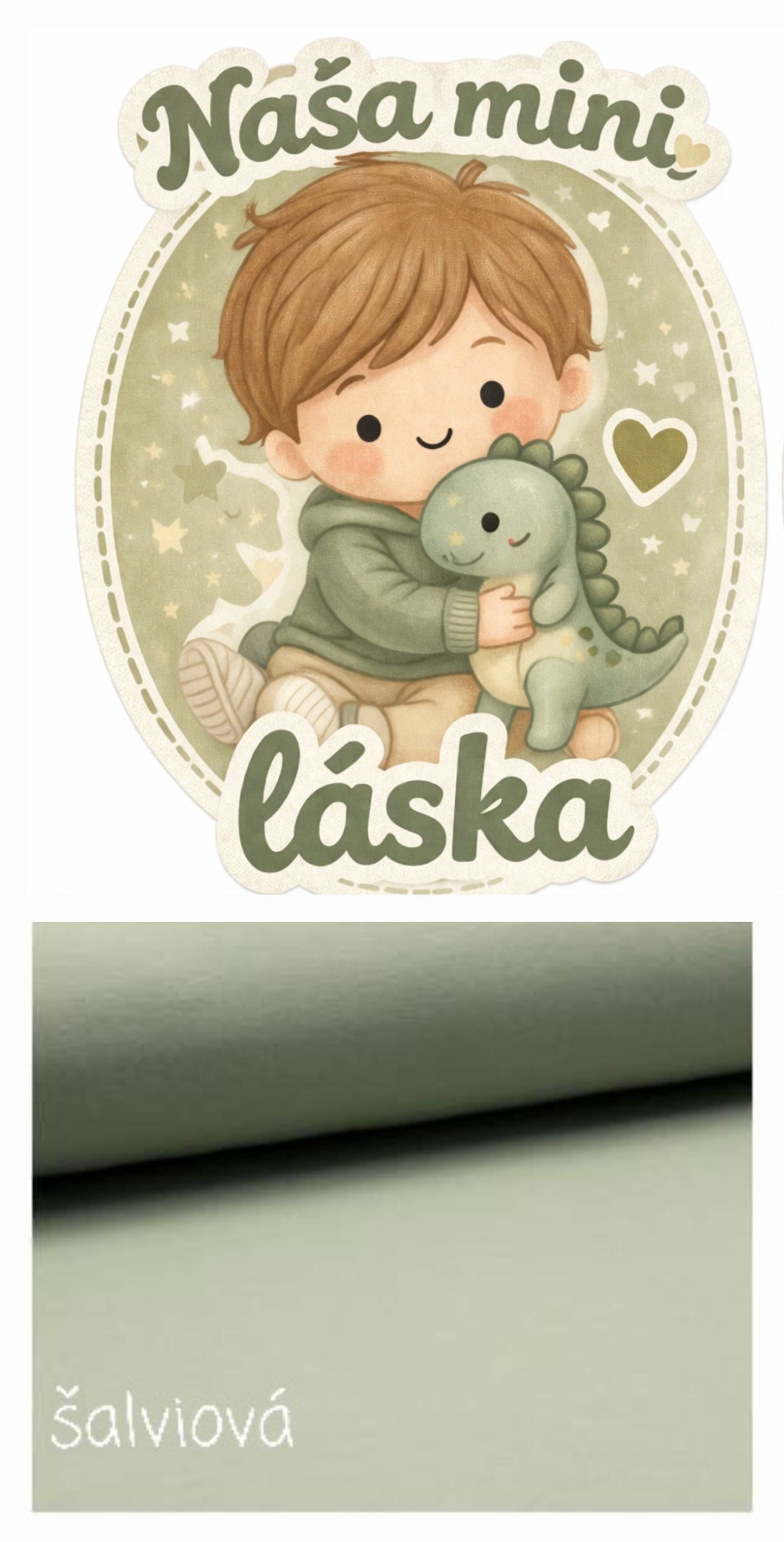Tepláková súprava Naša mini láska – šalviová