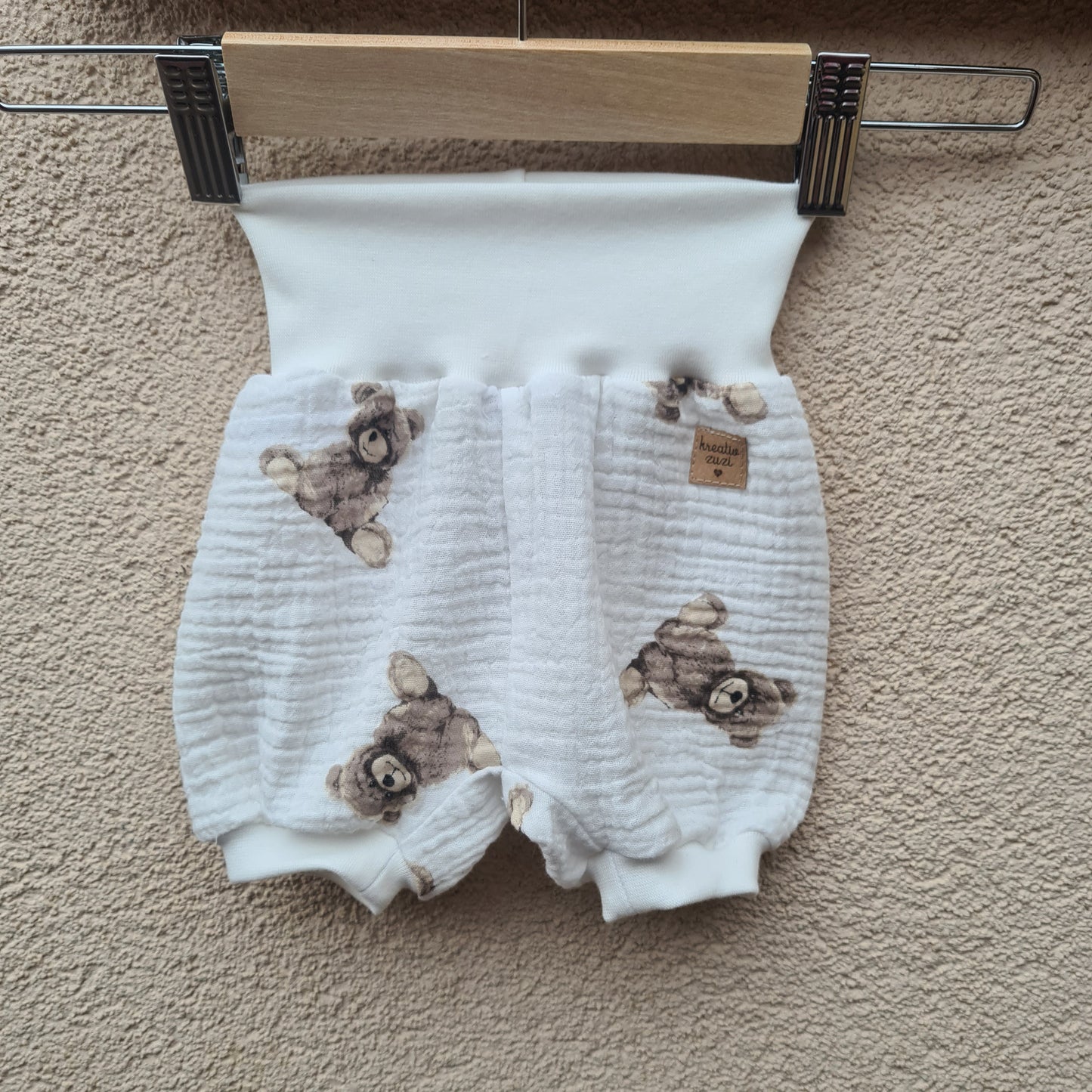 Mušelínové kraťasy s  patentom