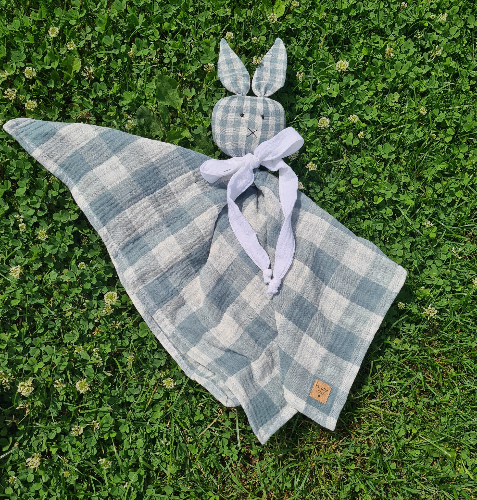 mušelínový handmade mojkáč, farba zelená kocka
