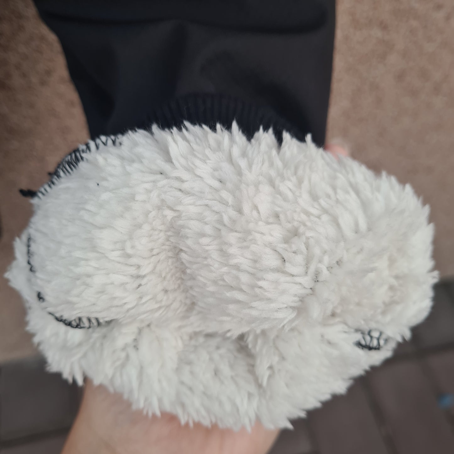 detské softshelové nohavice s barančekom,  čierna, detail vnútro