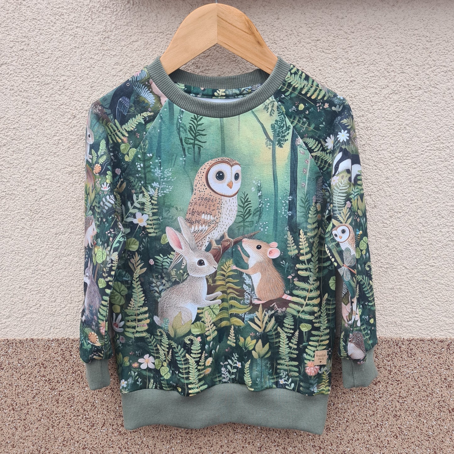 Mikina s raglanovými rukávmi- šepot lesa