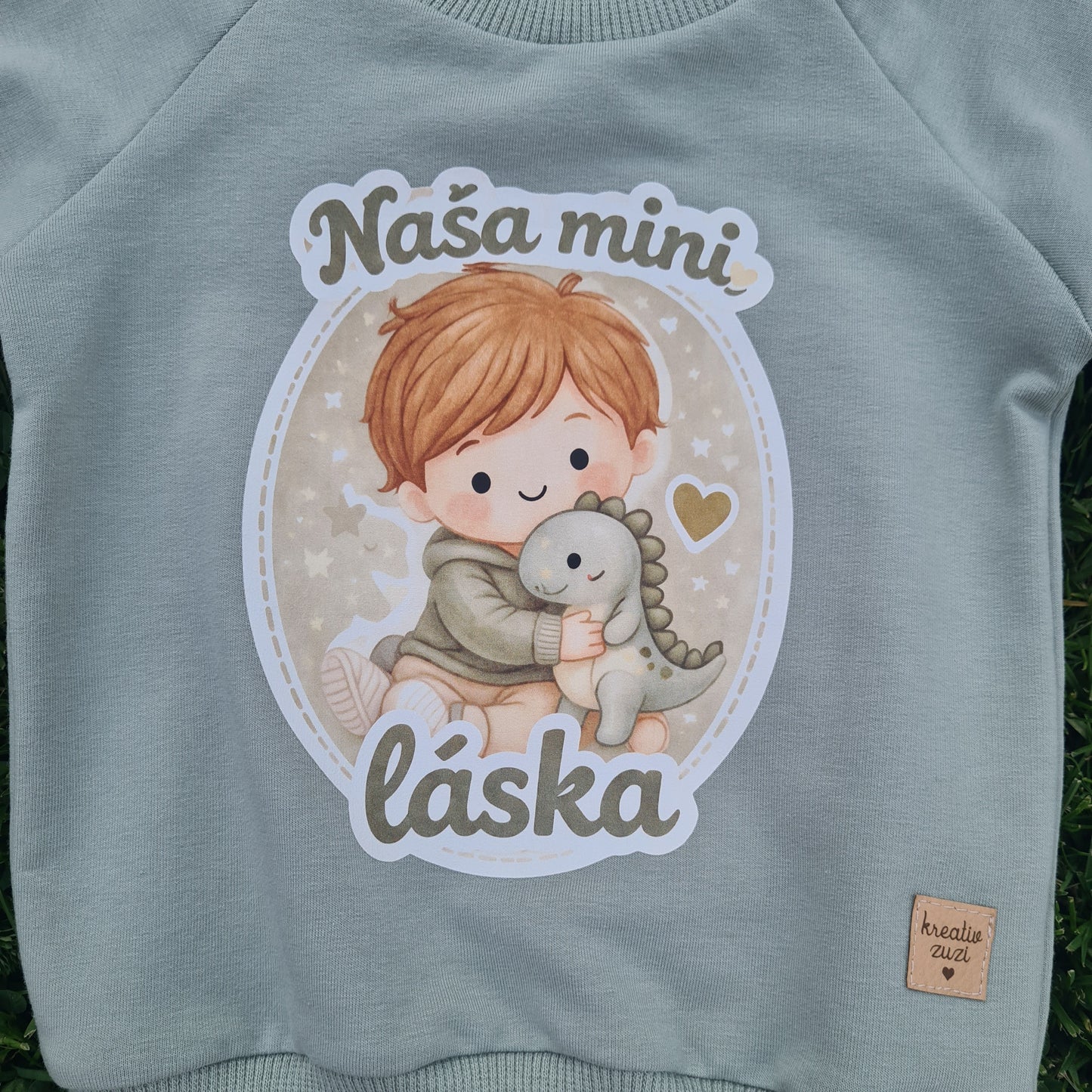 Tepláková súprava Naša mini láska – šalviová