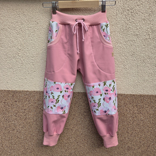 Softshellové nohavice Sasanky – zdvojené kolená | Handmade